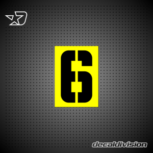 Reflective Number Sticker 6 - Stencil Square